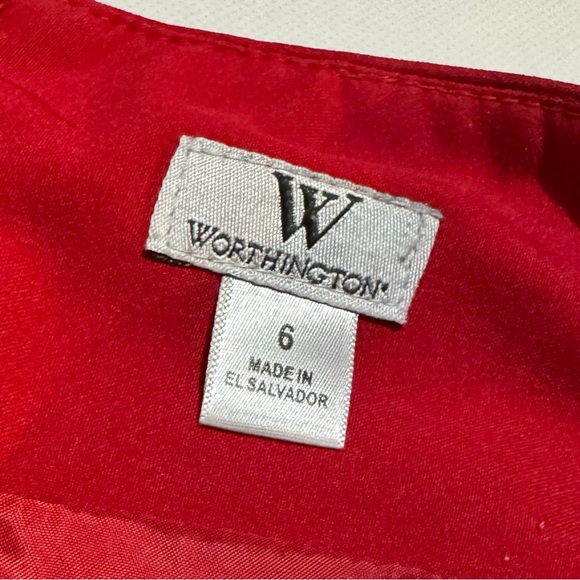 Worthington Bright Red Christmas Holiday Career Pencil Skirt Women’s Size 6‎ - Picture 2 of 5